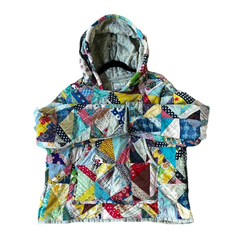 Vintage Se Bentley Restitched Quilt Blanket Hooded Jacket Coat Y2K Retro